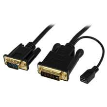 StarTech.com DVI2VGAMM6 видео кабель адаптер 1,9 m VGA (D-Sub) DVI-D + USB Черный