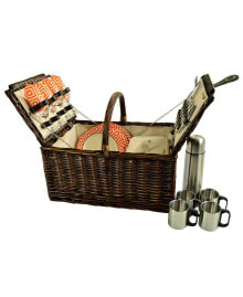 Picnic At Ascot buckingham Willow Picnic Basket with Coffee Set - Service for 2