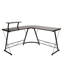 EMMA+OLIVER l-Shaped Computer Desk, Gaming Desk, Home Office Desk, Frame