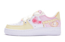 【定制球鞋】 Nike Air Force 1 Low 黄油玫瑰 丝绸解构鞋带 低帮 板鞋 女款 奶黄粉 / Кроссовки Nike Air Force DD8959-100