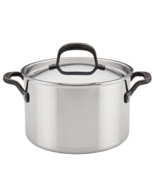 Dishes and cooking accessories 5-Ply Clad Stainless Steel 6 Quart Induction Stockpot with Lid