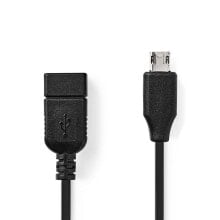 Nedis CCGP60515BK02 USB кабель 0,2 m USB 2.0 USB A Micro-USB B Черный