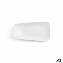 Flat plate Ariane Vital Rectangular Ceramic White (24 x 13 cm) (12 Units)