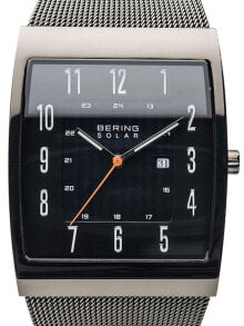 Мужские наручные часы с серебряным браслетом Bering 16433-377 solar mens 36mm 3ATM