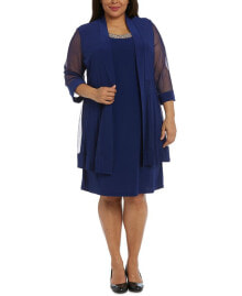 R & M Richards plus Size Shift Dress and Jacket