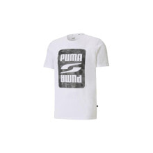 Мужские спортивные футболки Мужская футболка спортивная белая с принтом на груди Puma Rebel Camo Graphic Tee
