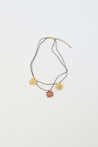 Floral cord necklace
