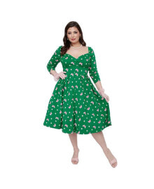 Купить женские платья Unique Vintage: Plus Size 1950s Sweetheart Neckline Lamar Swing Dress