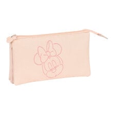 Triple Carry-all Minnie Mouse Baby Pink (22 x 12 x 3 cm)