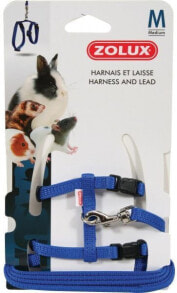 Шлейки и поводки для грызунов zolux Harness and leash for ferrets M, blue color