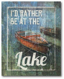 Courtside Market rather be at The Lake Gallery-Wrapped Canvas Wall Art - 16