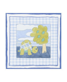 Trademark Global megan Meagher Turtle with Plaid I Childrens Art Canvas Art - 15.5