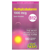 Natural Factors, B12, Methylcobalamin, 5000 mcg, 60 Chewable Tablets