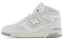 New Balance NB 650 R 减震防滑 高帮 复古篮球鞋 男女同款 银色 / Кроссовки New Balance NB 650 R BB650RGG