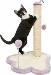 Когтеточка для кошек Trixie Drapak stojący ze słupkiem Junior, 40 × 50 × 38 cm, liliowy/naturalny