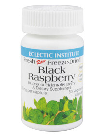 Фрукты и ягоды eclectic Institute Black Raspberry Растительный порошок из ягод черной малины 300 мг 50 растительных капсул