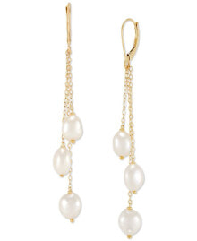 Купить женские ювелирные серьги Honora: Cultured Freshwater Baroque Pearl (6-7mm) Strand Drop Earrings in 10k Gold