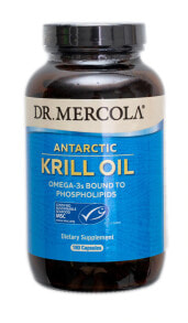 Рыбий жир и Омега 3, 6, 9 dr. Mercola Antarctic Krill Oil  Масло антарктического криля 180 капсул