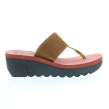 Fly London Yomu YOMU725FLY-009 Womens Brown Leather Wedges Sandals Shoes 40 купить в интернет-магазине