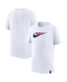 Nike big Boys White Barcelona Swoosh T-shirt
