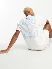 Fila – T-Shirt in Weiß mit Wellen-Logoprint am Rücken