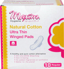 Гигиенические прокладки и тампоны Maxim Hygiene Products Natural Cotton Ultra Thin Winged Pads Ультратонкие прокладки из органического хлопка 10 шт.