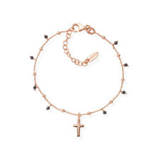 Женские браслеты Браслет с покрытием из розового золота с крестиком и цирконами Candy Charm BRCRRN3