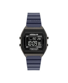 Unisex Digital Two Blue Resin Strap Watch 36mm