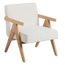 Armchair White Natural 57 X 50 X 77 CM