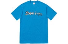 Купить мужские футболки и майки Supreme: Supreme FW18 Liquid Tee Bright Blue 水银Logo短袖T恤 男女同款 蓝色 送礼推荐 / Футболка Supreme FW18 Liquid Tee Bright Blue LogoT SUP-FW18-013