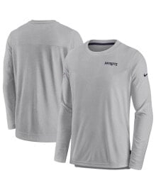 Nike men's Gray New England Patriots Sideline Lockup Performance Long Sleeve T-shirt