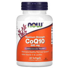 Коэнзим Q10 Now Foods, коэнзим Q10 с витамином E и лецитином, максимальная эффективность, 600 мг, 60 капсул