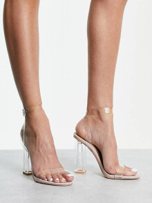 Женские босоножки public Desire Alia clear strap heeled sandals