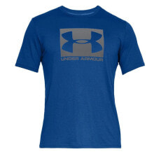 Мужские спортивные футболки мужская футболка спортивная синяя с логотипом Under Armour Boxed Sportstyle