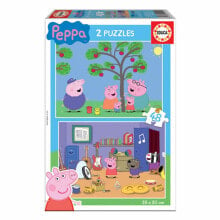 2-Puzzle Set Peppa Pig Cosy corner 28 x 20 cm 48 Pieces