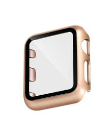 WITHit rose Gold Tone/Gold Tone Full Protection Bumper with Integrated Glass Cover Compatible with 42mm Apple Watch