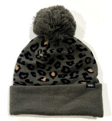 Купить женские головные уборы Vans: Vans Women's Spirit Pom Cuff Olive Green Animal Print Beanie VN0A5LG3KCZ New