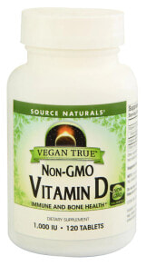 Витамин D source Naturals Vegan True Non-GMO Vitamin D--Витамин D без ГМО - 1000 МЕ - 120 таблеток