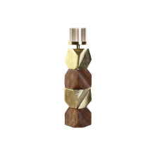 Candleholder DKD Home Decor Brown Golden Aluminium Crystal Mango wood 10 x 10 x 51,5 cm