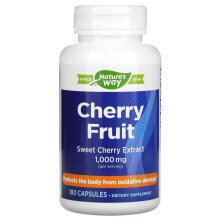 Антиоксиданты Натурес Вэй, Cherry Fruit, экстракт черешни, 500 мг, 180 капсул