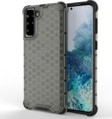 Hurtel Honeycomb etui pancerny pokrowiec z żelową ramką Samsung Galaxy S21+ 5G (S21 Plus 5G) czarny