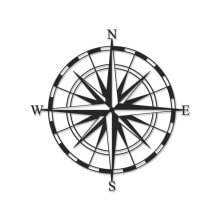 Wanddekoration METALL Nr.23 COMPASS