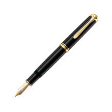 M800 - Black - Gold - Built-in filling system - Diamond - Resin - Gold - Italic nib - Gold/Rhodium