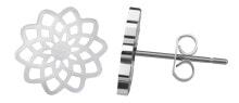 Серьги Lotus flower steel earrings