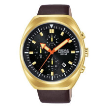 Мужские наручные часы с ремешком мужские наручные часы с коричневым кожаным ремешком Pulsar PM3094X1 ( 44 mm)