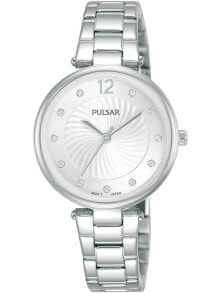 Женские наручные цифровые часы  Pulsar ремешок из нержавеющей стали. Водонепроницаемость-5 АТМ. Защищенное от царапин минеральное стекло. Циферблат украшен камнями Swarovski.