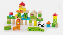 Кубики для малышей деревянные кубики Зоопарк Viga 50 элементов