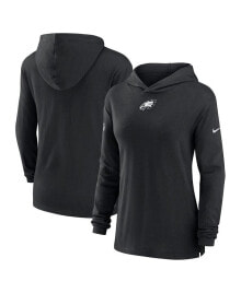 Nike women's Black Philadelphia Eagles Sideline Performance Long Sleeve Hoodie T-shirt