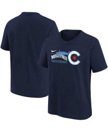 Nike preschool Boys and Girls Navy Chicago Cubs City Connect T-shirt