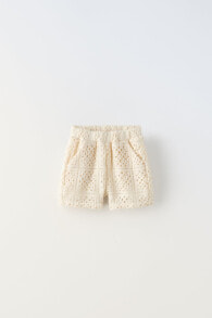 Check crochet bermuda shorts